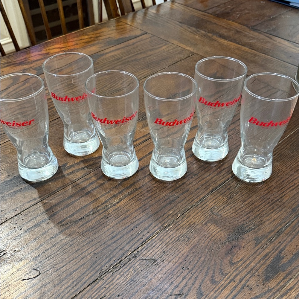 Bundle of 6 Budweiser Red Logo Glass Set